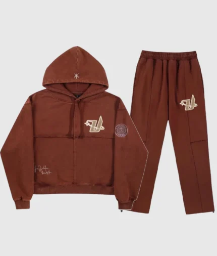 Unknown London Panelled Tracksuit Brown